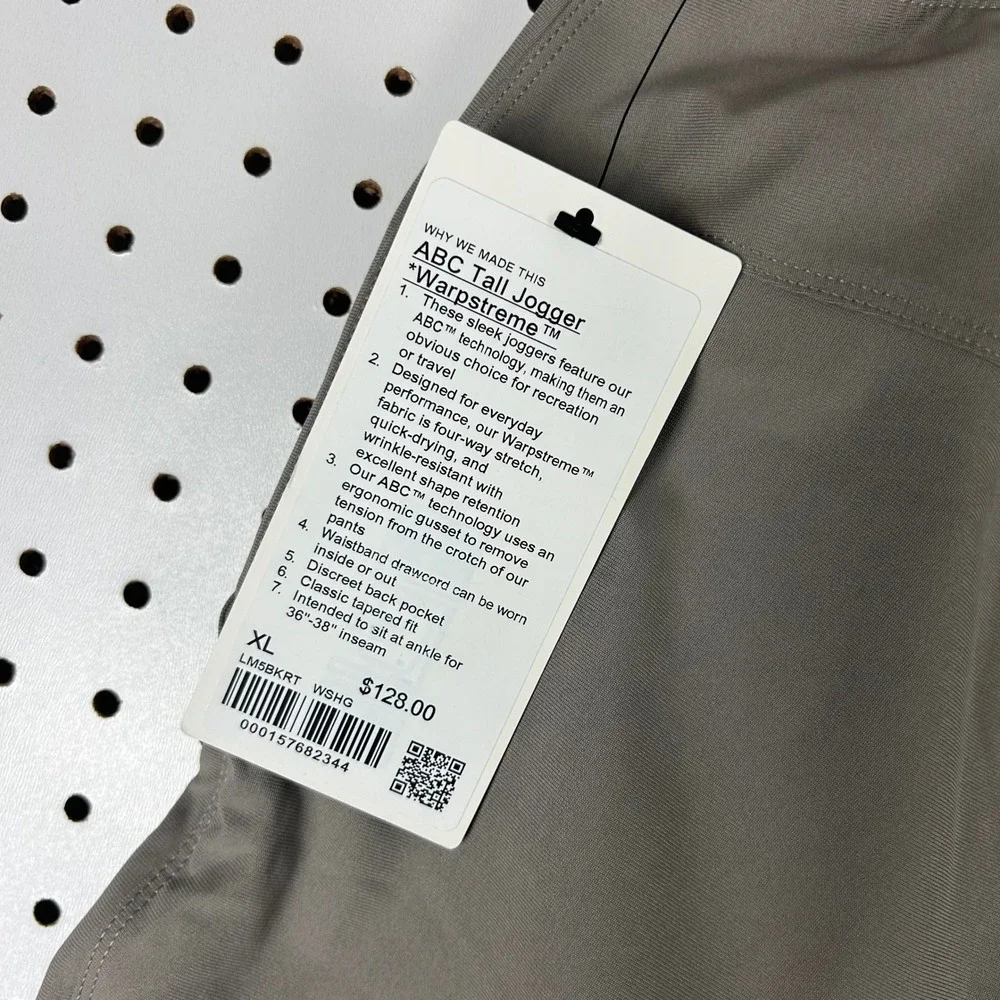 Lululemon ABC Jogger Warpstreme XLT Pants Gray Ash NWT $128 LM5BKRT Tech Casual